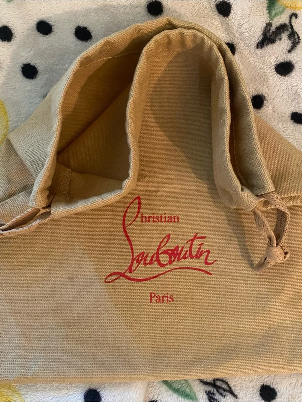 Christian Louboutin Beige Dust Bag Pouch